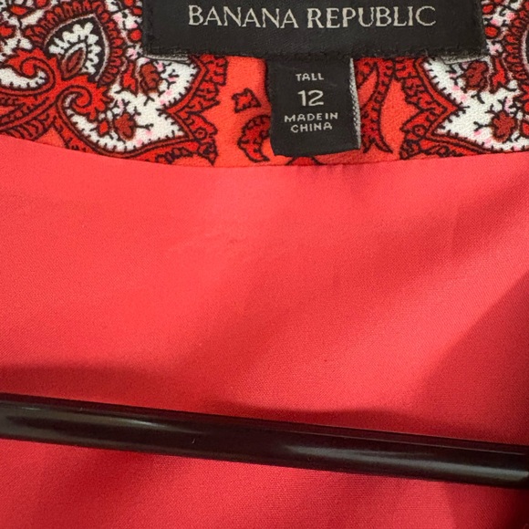 Banana Republic Red Paisley Jumpsuit Shorts Size 12 Tall - Picture 10 of 10